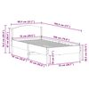 vidaXL Letto senza Materasso 75x190 cm in Legno Massello Pino