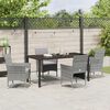 vidaXL Set da Pranzo per Giardino con cuscino 5 pcs Grigio polyrattan