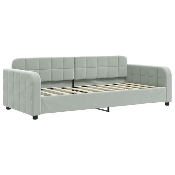 vidaXL Letto da Giorno Grigio Chiaro 90x190 cm in Velluto