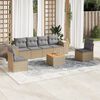 vidaXL Set Divani da Giardino 7 pz con Cuscini Beige in Polyrattan