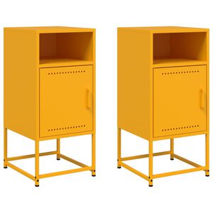 vidaXL Comodini 2 pz Giallo Senape 36x39x78 cm in Acciaio