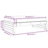 vidaXL Poggiapiedi da Giardino 120x80 cm Legno Massello di Pino Bianco