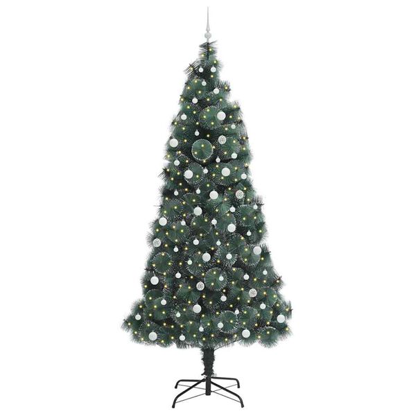 vidaXL Albero di Natale artificiale pre-illuminato con set di palline