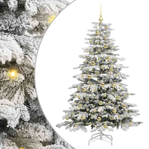 vidaXL Albero di Natale Artificiale con Rami Pieghevoli Bianco 180 cm