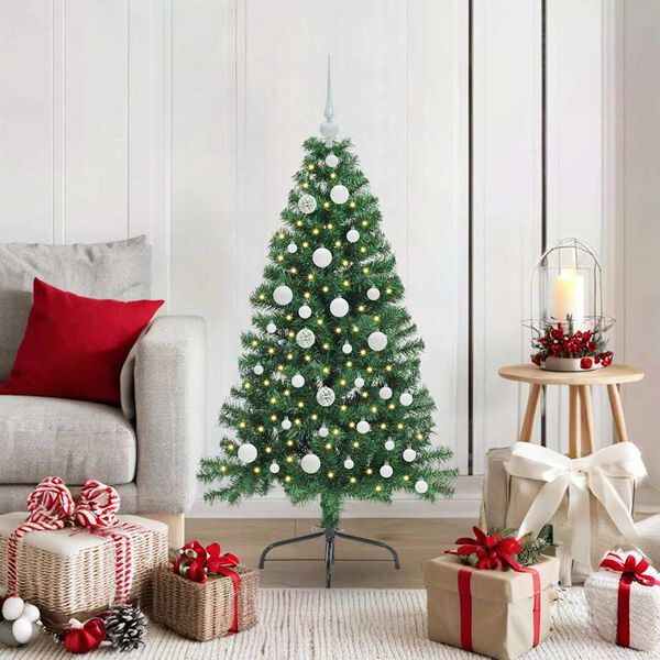 vidaXL Albero di Natale artificiale con luci integrate Verde 120 cm