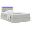 vidaXL Letto con contenitore e LED Grigio chiaro 120 x 190 cm Velluto
