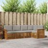 vidaXL Set divani con cuscino 5 pcs Grigio Naturale e Chiaro
