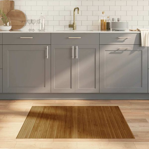 vidaXL Tappeto Rettangolare Marrone 80x100 cm in Bamb&ugrave;