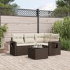 vidaXL Set Divano da Giardino 5 pz con Cuscini Marrone in Polyrattan