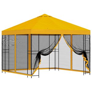 vidaXL Gazebo da giardino con pareti laterali 3 x 3 m Giallo