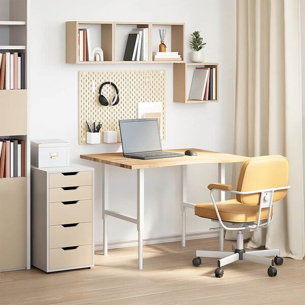 vidaXL Piano Scrivania 100x80x2,5 cm Rovere Massello Non Trattato