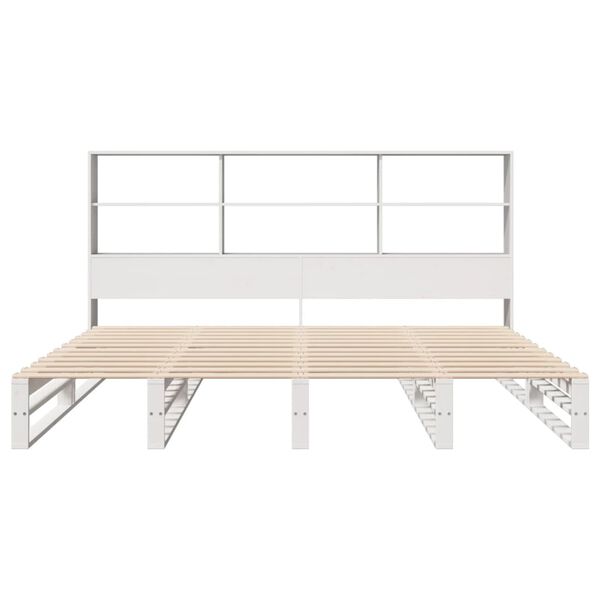 vidaXL Letto Libreria senza Materasso Bianco 180x200 cm Legno Massello