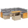 vidaXL Set Divano da Giardino 8 pz con Cuscini Beige in Polyrattan