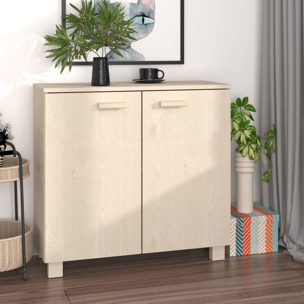 vidaXL Credenza HAMAR ambra 85x35x80 cm in Legno Massello di Pino