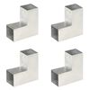 vidaXL Connettori per Pali a Forma di L 4 pz Metallo Zincato 81x81 mm