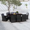 vidaXL Set da Pranzo da Giardino 9 pz Nero