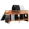 vidaXL Letto a Soppalco con Tunnel Bambini Bianco e Nero 80x200cm Pino