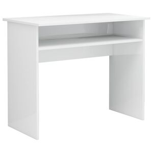 vidaXL Scrivania Bianco Lucido 90x50x74 cm in Legno Multistrato