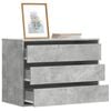 vidaXL Cassettiera Angolo Grigio Cemento 80x41x58cm Legno Multistrato