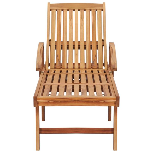 vidaXL Lettino Prendisole con Tavolo e Cuscino in Massello di Teak