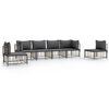 vidaXL Set Divani da Giardino 6 pz con Cuscini Antracite in Polyrattan
