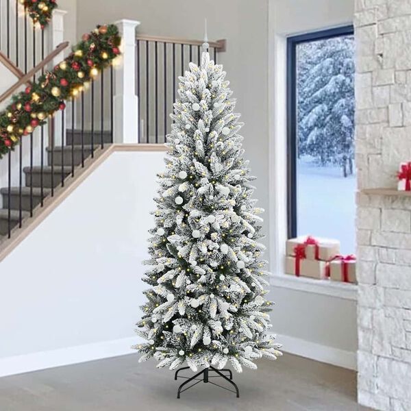 vidaXL Albero di Natale artificiale con 300 LED Bianco 240 cm