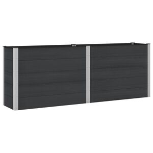 vidaXL Letto rialzato da giardino Nero 250 x 50 x 91 cm