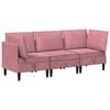 vidaXL Set di mobili per il soggiorno con cuscino 3 pcs Rosa Velluto
