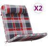 vidaXL Cuscini per sedie a scacchi 2 pcs Quadro Rosso 58 x 77 x 4,5 cm