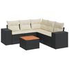 vidaXL Set Divano da Giardino 6 pz con Cuscini Nero in Polyrattan
