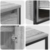 vidaXL Set di mobili per il bagno con porta 3 pcs Grigio sonoma e Nero