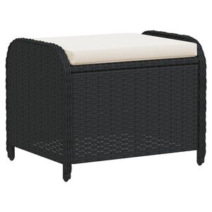 vidaXL Sgabello Giardino con Cuscino Nero 58x46x46 cm in Polyrattan