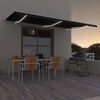vidaXL Tenda da Sole Retrattile Manuale con LED 600x300 cm Antracite