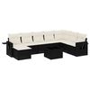 vidaXL Set Divani da Giardino 9 pz con Cuscini Nero in Polyrattan