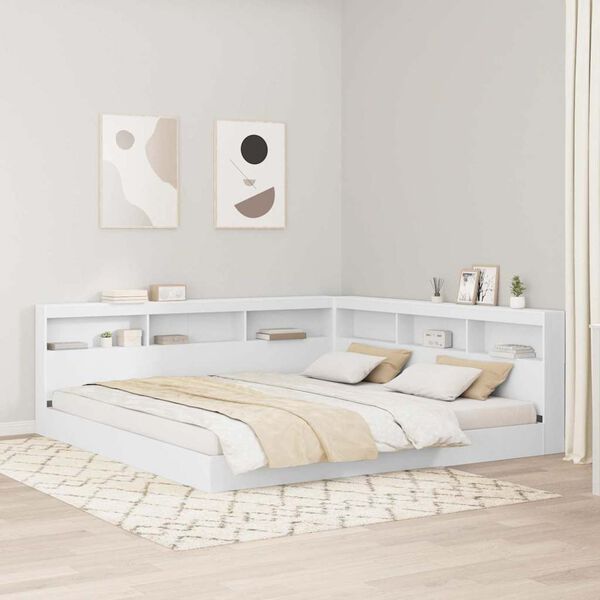 vidaXL Letto Libreria Bianco 180 x 200 cm Legno multistrato