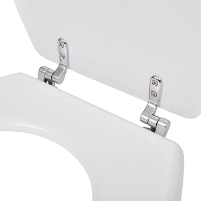 vidaXL Sedile WC in MDF con Coperchio Design Semplice Bianco