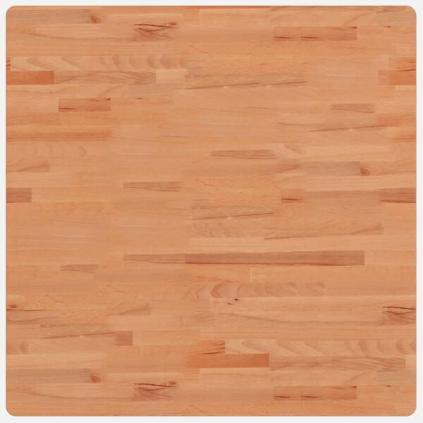 vidaXL Piano per Tavolo 80x80x4 cm Quadrato Legno Massello di Faggio