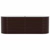 vidaXL Letto rialzato da giardino Marrone 240 x 80 x 81 cm Acciaio