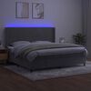vidaXL Letto a Molle Materasso e LED Grigio Chiaro 200x200 cm Velluto