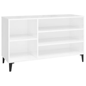 vidaXL Scarpiera Bianco Lucido 102x36x60 cm in Legno Multistrato
