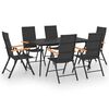 vidaXL Set da Pranzo da Giardino 7 pz Nero e Marrone
