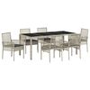 vidaXL Set da Pranzo per Giardino 7 pcs Grigio chiaro polyrattan