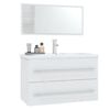vidaXL Set Mobili da Bagno 3 pz Bianco