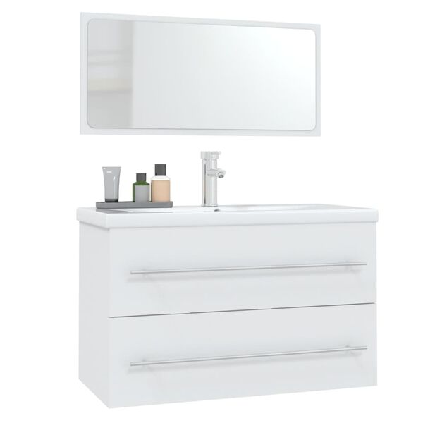 vidaXL Set Mobili da Bagno 3 pz Bianco