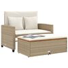 vidaXL Divano Giardino con Cuscini 2 Posti Beige Polyrattan e Acacia