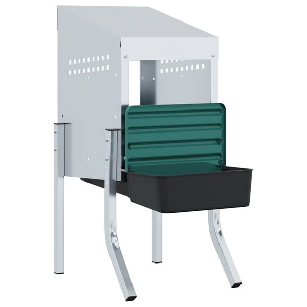 vidaXL Nido per Galline 1 Scomparto con Gambe in Acciaio Zincato