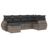 vidaXL Set Divano da Giardino 6 pz con Cuscini Grigio in Polyrattan