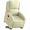 vidaXL Poltrona Alzapersona Reclinabile Elettrica Crema in Vera Pelle