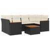 vidaXL Set Divani da Giardino con Cuscini 7pz Nero Polyrattan