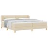 vidaXL Letto a molle con testiera Crema 200 x 200 cm Tessuto